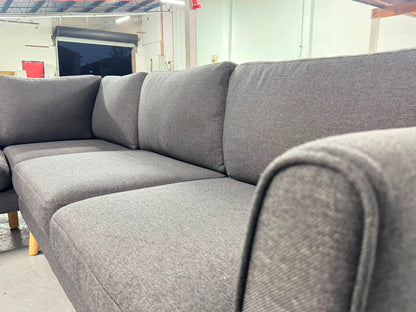 Charcoal 3-Seater Sofa with Extended Chaise | Pre-Owned | Steam Cleaned | Sydney Wide Delivery