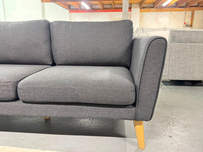 Charcoal 3-Seater Sofa with Extended Chaise | Pre-Owned | Steam Cleaned | Sydney Wide Delivery