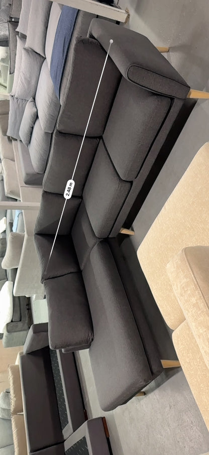 Charcoal 3-Seater Sofa with Extended Chaise | Pre-Owned | Steam Cleaned | Sydney Wide Delivery
