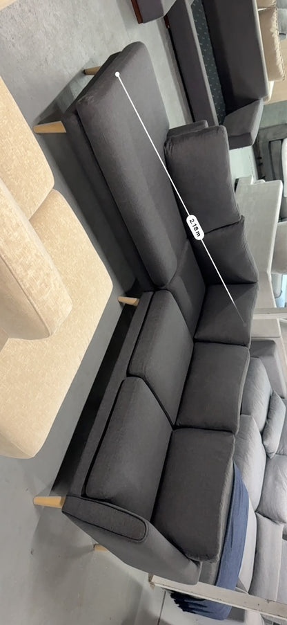 Charcoal 3-Seater Sofa with Extended Chaise | Pre-Owned | Steam Cleaned | Sydney Wide Delivery