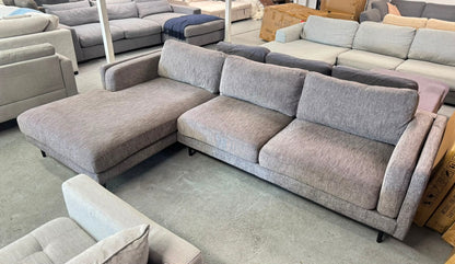 Lounge Life Grey 3-Seater Sofa with Left-Hand Chaise | Pre-Owned | Steam Cleaned | Sydney Wide Delivery