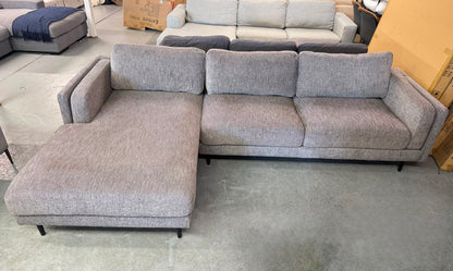 Lounge Life Grey 3-Seater Sofa with Left-Hand Chaise | Pre-Owned | Steam Cleaned | Sydney Wide Delivery