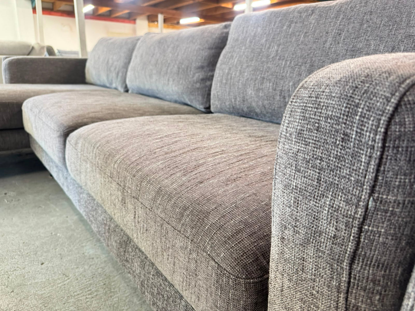 Lounge Life Grey 3-Seater Sofa with Left-Hand Chaise | Pre-Owned | Steam Cleaned | Sydney Wide Delivery