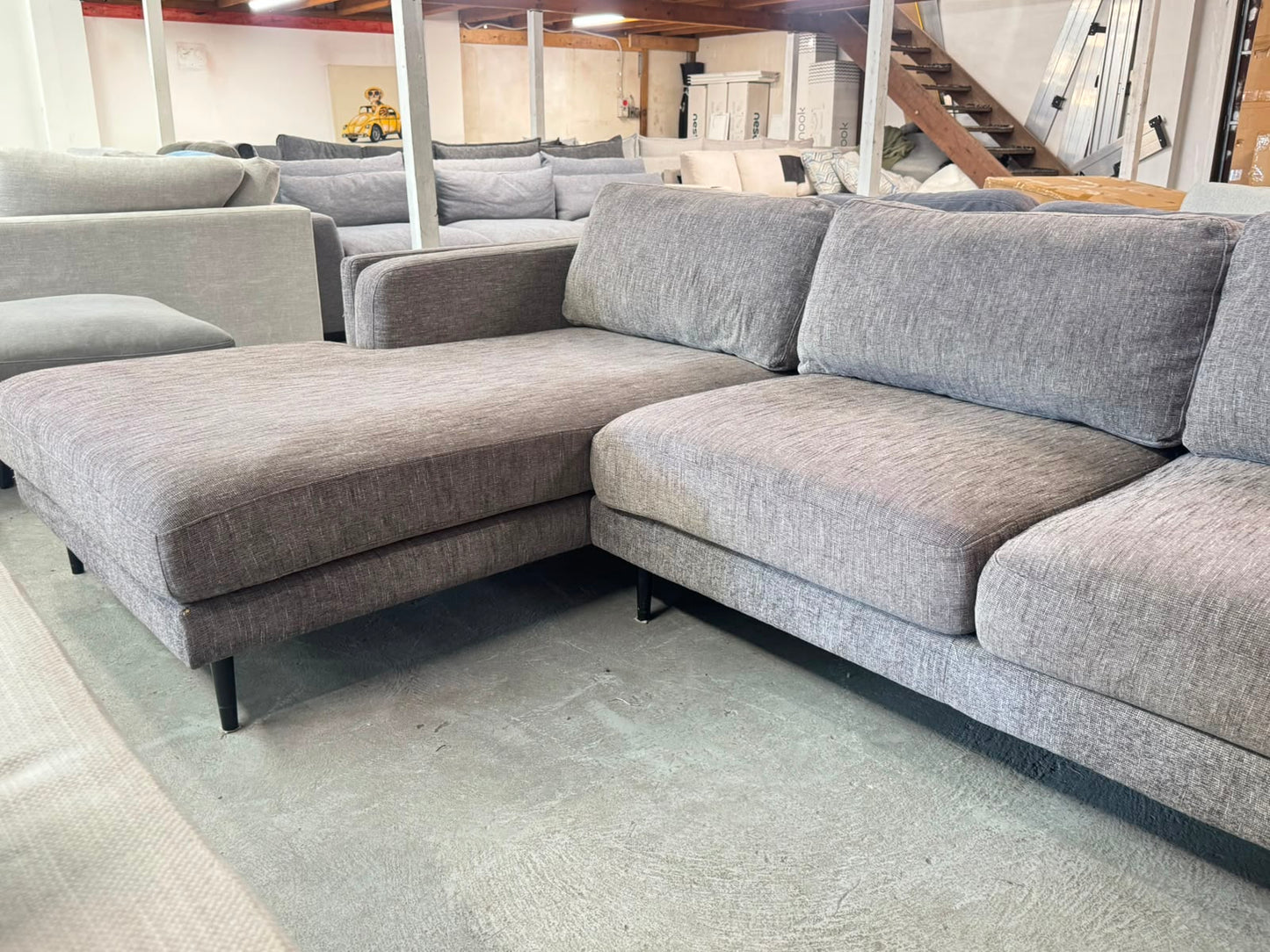 Lounge Life Grey 3-Seater Sofa with Left-Hand Chaise | Pre-Owned | Steam Cleaned | Sydney Wide Delivery