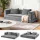 Convertible Folding Sofa Bed Pull Out Mattress Foldable Lounge Couch Grey