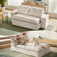 Convertible Folding Sofa Bed 30D High-Density Foam Boneless Couch with Corduroy Sleeper Couch Lounger for Living Room Beign