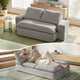 Convertible Folding Sofa Bed 30D High-Density Foam Boneless Couch with Corduroy Sleeper Couch Lounger for Living Room Grey