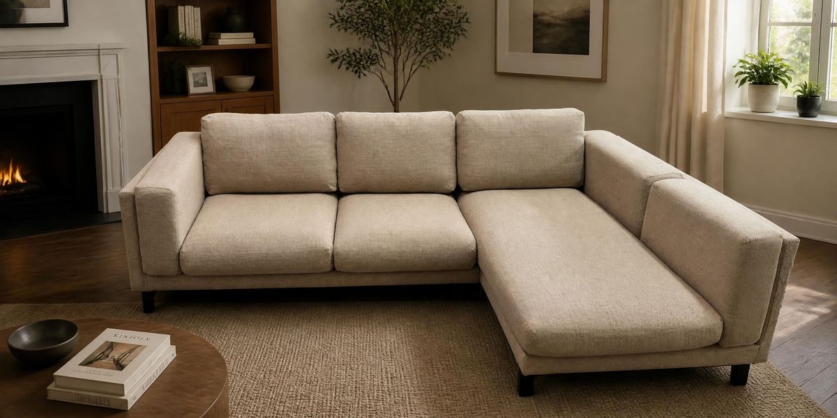 Beige L-Shape Sofa | Fully Washable Covers | Sydney Wide Delivery | Pre-Owned