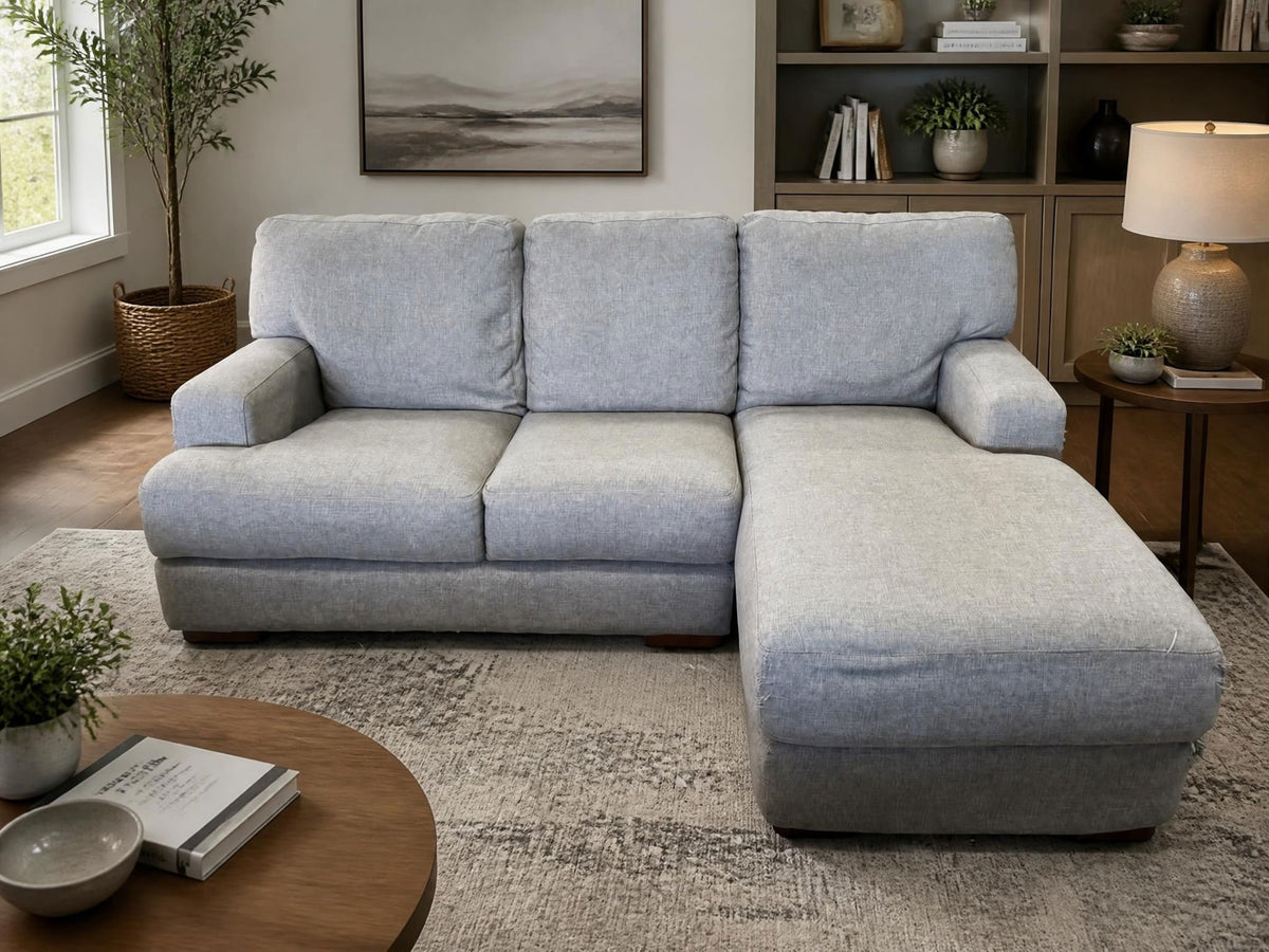 Plush Light Grey L-Shape Sofa | Sydney Wide Delivery | Pre-Owned