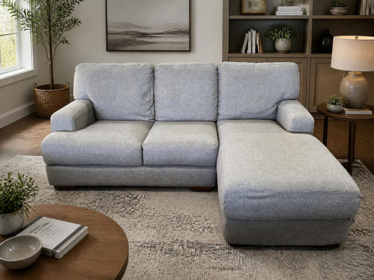 Plush Light Grey L-Shape Sofa | Sydney Wide Delivery | Pre-Owned