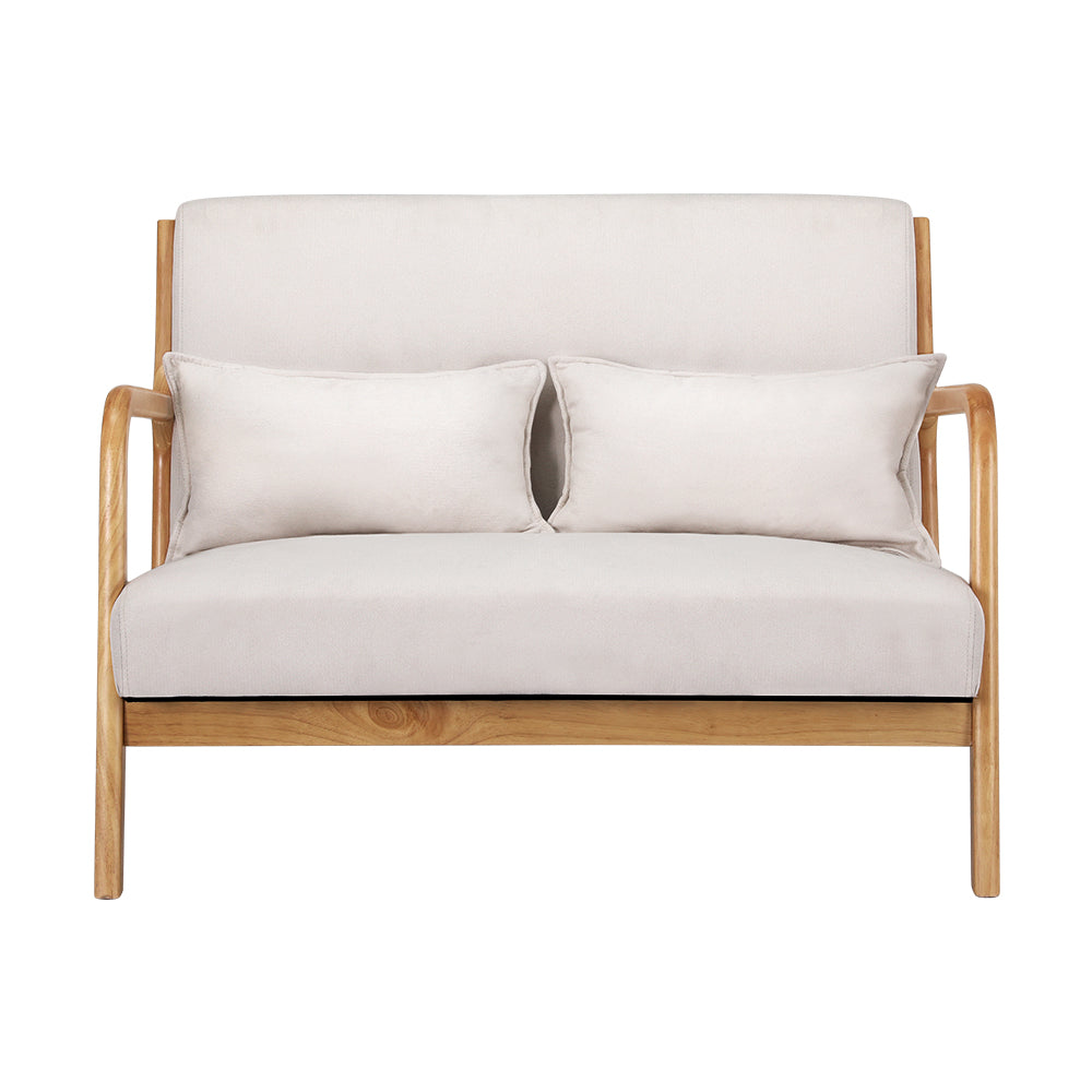 Beige Wood Armchair Lounge Chair Accent Armchairs Couch Sofa Loveseat