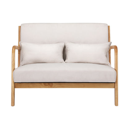 Beige Wood Armchair Lounge Chair Accent Armchairs Couch Sofa Loveseat