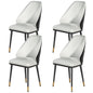 Dining Chairs Set of 4 Leather Seat Beige and Black