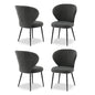 Artiss 4x Dining Chairs Sherpa Boucle Wing Back Grey