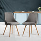 Dining Chairs Set of 2 Fabric Wooden Grey