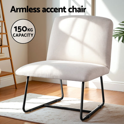 Accent Chair Armchair Cross Leg Beige