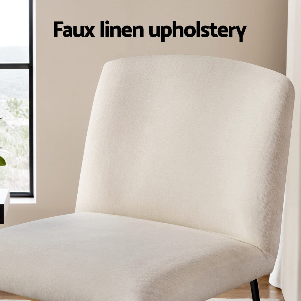 Accent Chair Armchair Cross Leg Beige