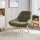 Nordic Tufted Wingback Accent Chair Olive Green Fabric