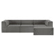 Novi 3-Seater Modular Sofa with Ottoman in Grey Non-Slip Bottom Lounge