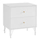 Diego Bedside Table Night Stand With 2 Drawers - White