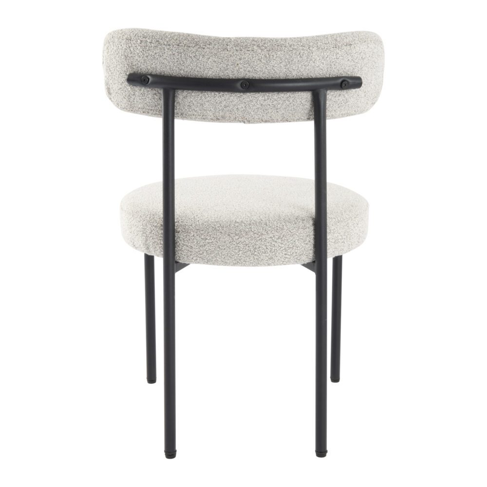 Luxe Boucle Cushioned Elsa Dining Chairs in White Quartz