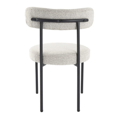 Luxe Boucle Cushioned Elsa Dining Chairs in White Quartz