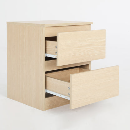 Bedside Table Side Storage Cabinet Nightstand Bedroom 2 Drawer JOSS OAK