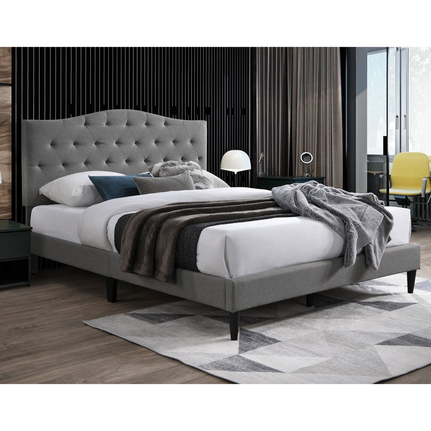 Fabric Queen Bed