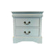 Bedside Table White Colour With 2 Drawers Night Stand Solid Wood Metal Handles