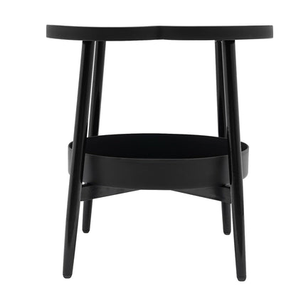 Trendy Black Round Coffee Side Table Modern Minimalist End Table for Living Room