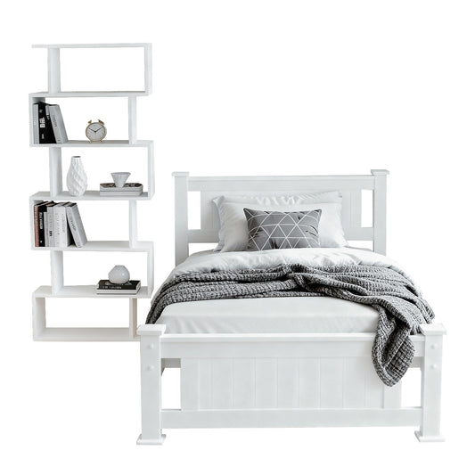 King Single Bed Frame and Bookshelf