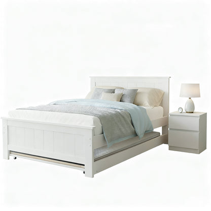 King Single Bed Frame and Bedside Table