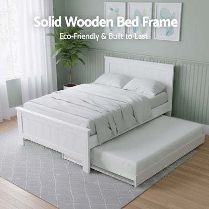 King Single Bed Frame and Bedside Table