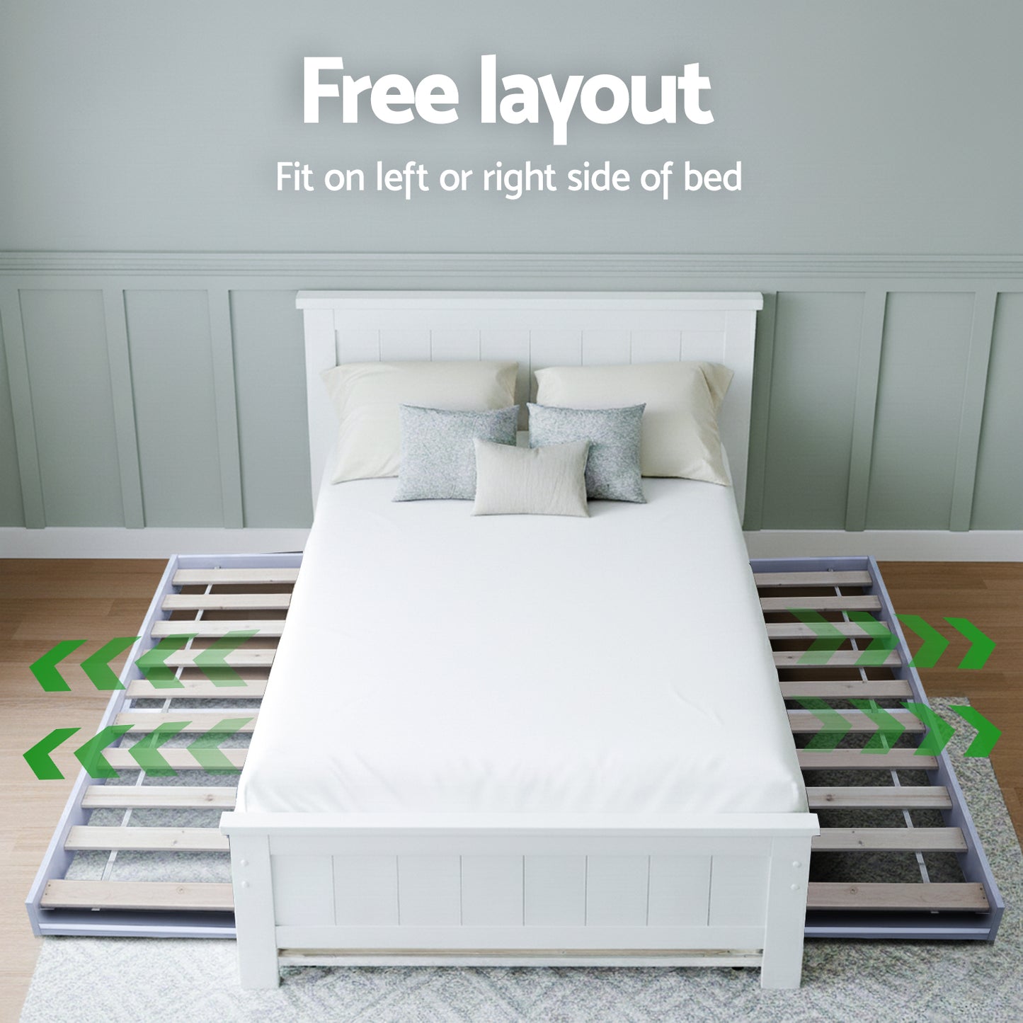 King Single Bed Frame and Bedside Table