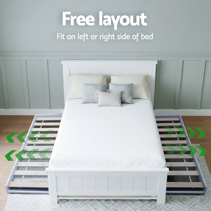 King Single Bed Frame and Bedside Table