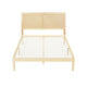 Bed Frame Double Size with Rattan Headboard Wooden Bed Base BRUNO