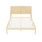 Artiss Bed Frame Double Size with Rattan Headboard Wooden Bed Base BRUNO