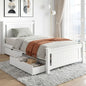 Artiss Bed Frame King Single Size Wooden Platform with 2 Storage Drawers White RIO