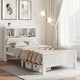 Bed Frame King Single Size Wooden with 3 Shelves Bed Head White