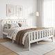 Bed Frame Double Size Wooden White PONY