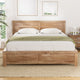 Bed Frame Queen Size Wooden Acacia Wood OATMEAL