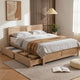 Queen Size Bed Frame with 2 Drawers Bedroom Furniture