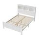 Bed Frame Double Size Wooden with 3 Shelves Bed Head White