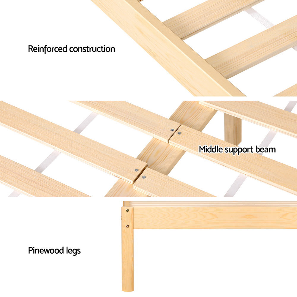 RITA Bed Frame Double Size Rattan Wooden