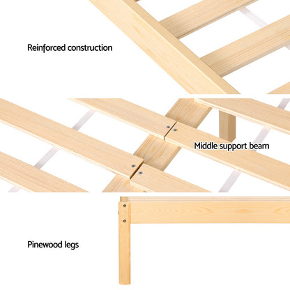 RITA Bed Frame Double Size Rattan Wooden