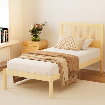 RITA Bed Frame Single Size Rattan Wooden