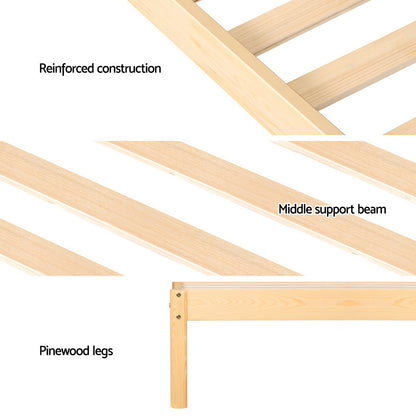 RITA Bed Frame Single Size Rattan Wooden