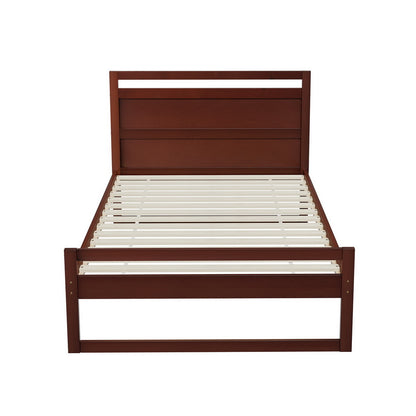 WITTON Bed Frame King Single Size Wooden Walnut