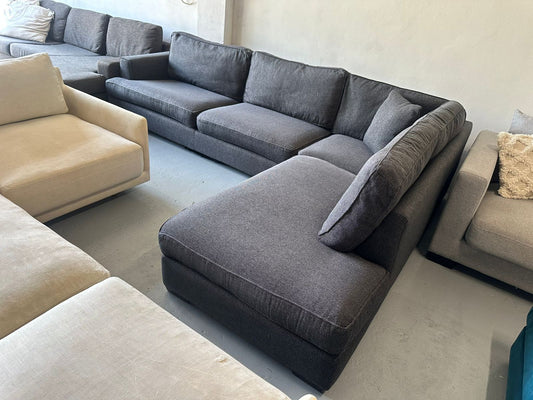 ⭐️ Charcoal L-shape Sofa | Pre-owned – Steam cleaned | SYDNEY WIDE DELIVERY