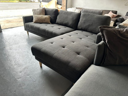 ⭐️ Charcoal L-shape Sofa | Pre-owned – Steam cleaned | SYDNEY WIDE DELIVERY
